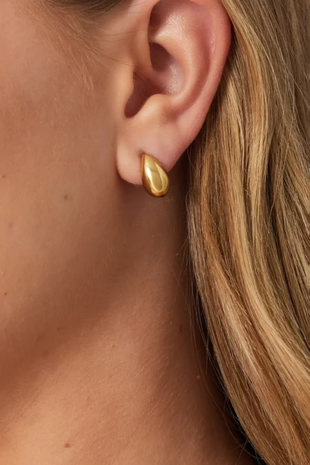Boucles d’oreilles Pear goutte plaqué or 14 carats en acier inoxydable, bijou minimaliste femme